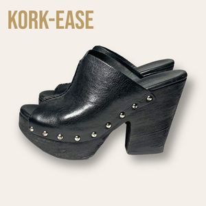 Kork-Ease Deanna Leather Clog Sandals Size 6